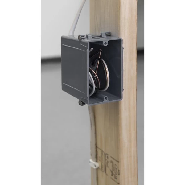 22 Cu In Rectangle PVC 1 Gang Electrical Box Gray - Image 2