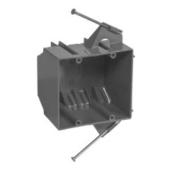 32 Cu In Square PVC 2 Gang Electrical Box Gray