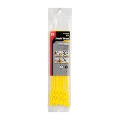 12 In. L Yellow Beaded Cable Tie 15 Pk
