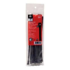 7 In. L Black Cable Tie 20 Pk
