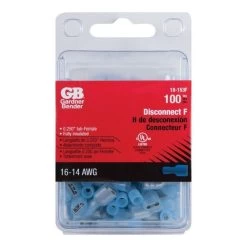 16-14 Ga. Insulated Wire Female Disconnect Blue 100 Pk