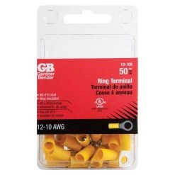 12-10 Ga. Insulated Wire Ring Terminal Yellow 50 Pk