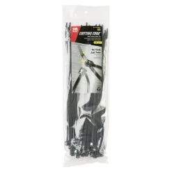 11 In. L Black Self-Cutting Cable Tie 50 Pk
