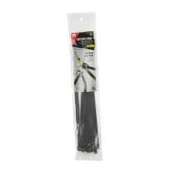 11 In. L Black Self-Cutting Cable Tie 20 Pk