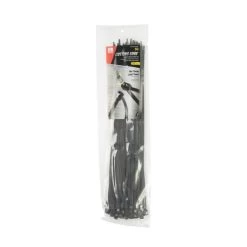 14 In. L Black Self-Cutting Cable Tie 50 Pk