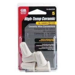 High Temp Ceramic Wire Connectors 35/64 In. D 5 Pk