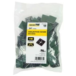 0.75 In. Cable Tie Mount, Black, 100PK