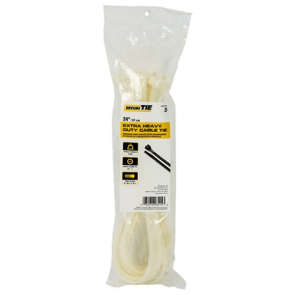 24 In. Natural Extra Heavy Duty Cable Tie, 25PK