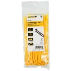 8 In. Standard Cable Tie, Yellow, 100PK