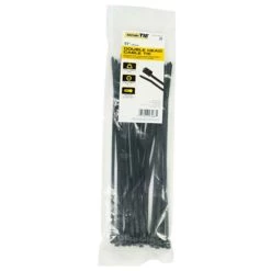 11 In. Standard Double Head Cable Tie, Black, 25PK
