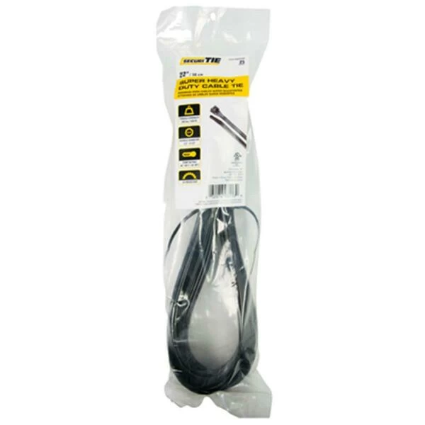 22 In. Super Heavy Duty Cable Tie, Black, 25PK