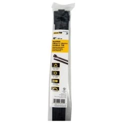 Gardner Bender 221007 40 In. Super Heavy Duty Cable Tie; Black - Pack Of 10
