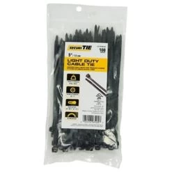 Gardner Bender 221010 5 In. Light Duty Cable Tie; UV Black - Pack Of 100