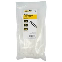 8 In. Natural Low Profile Cable Tie, 100PK