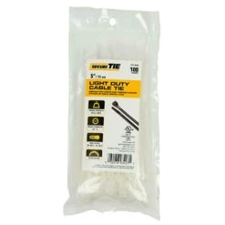 5 In. Natural Light Duty Cable Tie, 100PK