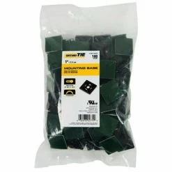 1 In. Adhesive Screw Mount Cable Clamp, Black, 100PK