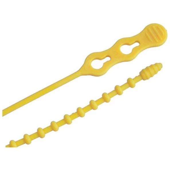 Gardner Bender 45-12BEADYW 12 In. Reusable Beaded Cable Tie - Yellow; 15 Pack