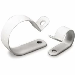 0.25 In. Plastic Clamp - 18 Pack- White, 18PK