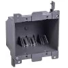 BOXRD25 SwitchOutlet Box, Standard Outlet, 2Gang, 6Knockout, PVC, Gray, InWall Mounting
