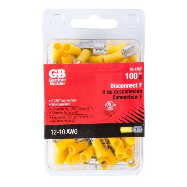 Disconnect Terminal, 600 V, 12 To 10 AWG Wire, 14 In Stud, Vinyl Insulation, Yellow - Image 3