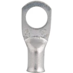 Compression Lug, 6 AWG Wire, 38 In Stud, Copper Contact, Silver