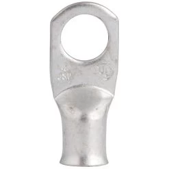 Compression Lug, 4 AWG Wire, 38 In Stud, Copper Contact, Silver