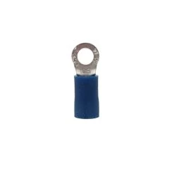 Ring Terminal, 600 V, 16 To 14 AWG Wire, 4 To 6 Stud, Vinyl Insulation, Copper Contact, Blue
