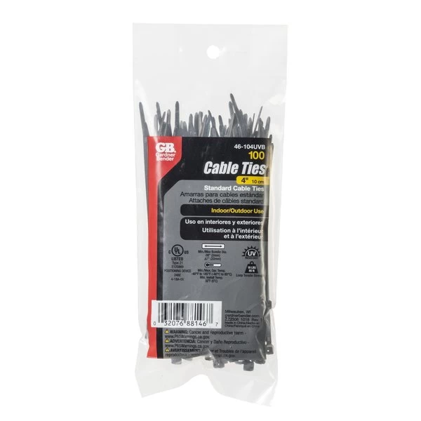 CABLE TIE UV BLACK 18LB 4IN - Image 3