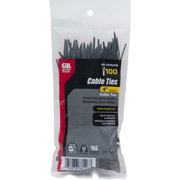 CABLE TIE UV BLACK 18LB 4IN - Image 2