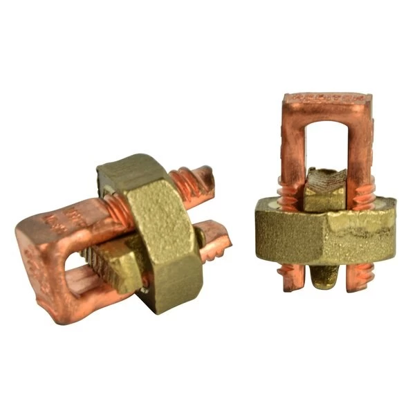 Split Bolt Connector, 4 AWG Wire, Copper