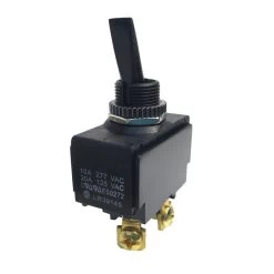 Toggle Switch, 125277 VAC, SPST, Screw Terminal, Plastic Housing Material