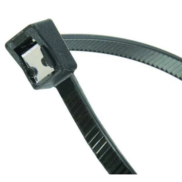 Cable Tie, Self Cuting, 11", 50 Lb., Bk, PK20