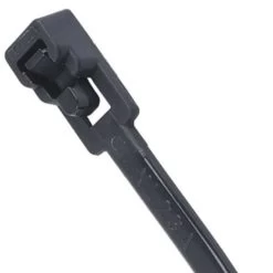 12" L Releasable Cable Tie 50 Lb Black PK 10