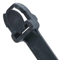 15" L Releasable Cable Tie 175 Lb Black PK 4