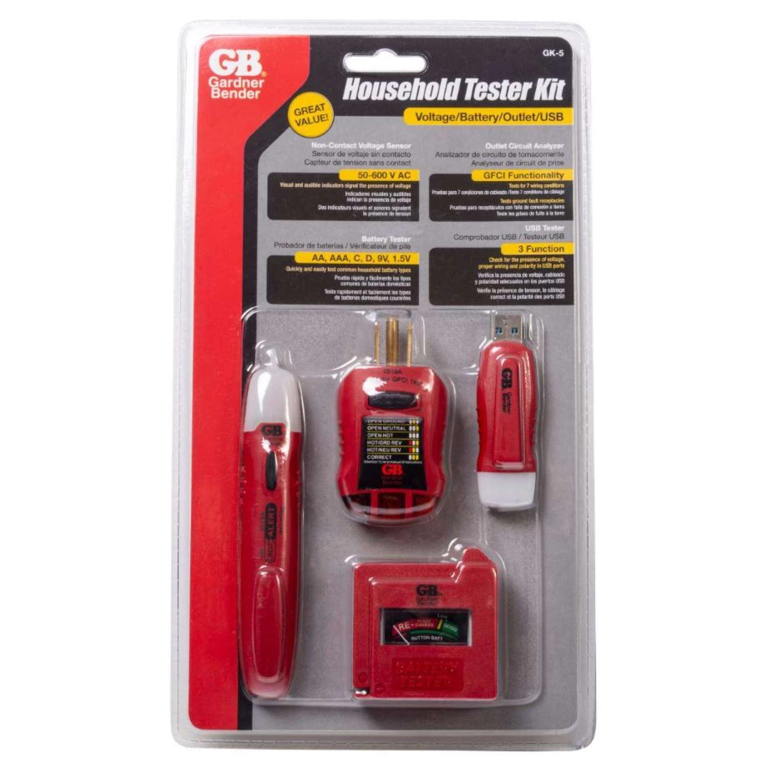 Gardner Bender Electrical Tester Kit 4 Pk